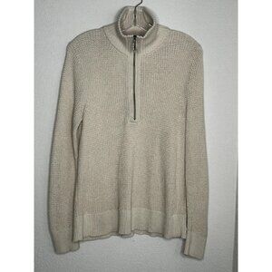 Patagonia Sweater Mens Small Beige Half Zip Organic Cotton Knit Pullover Casual